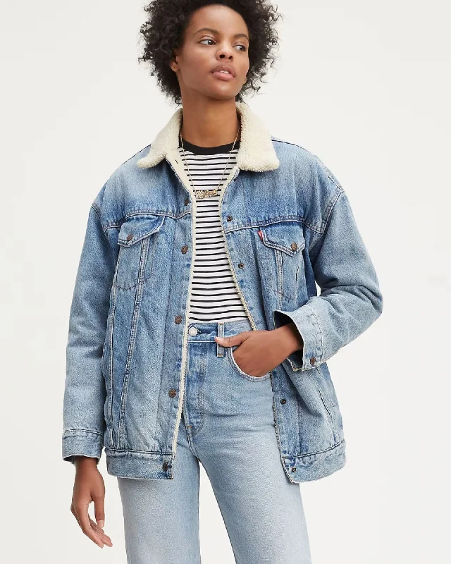 Deal Frenzy Baggy Sherpa Trucker Jacket