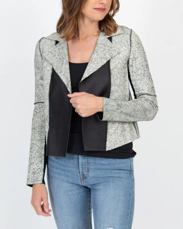 Take Advantage Reversible Crackled Leather Jacket