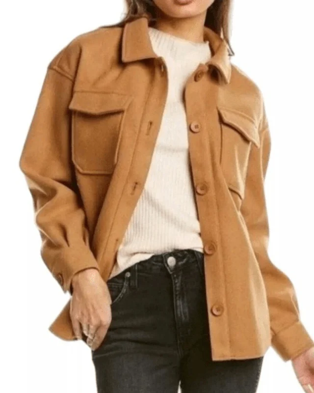 Crazy Deals Camel Tan Button Up Shacket
