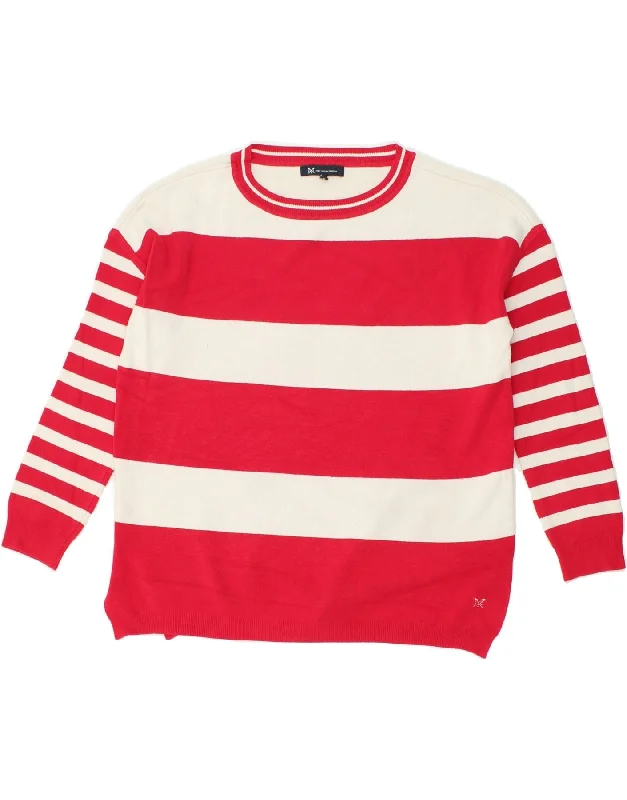 Limited Edition CREW CLOTHING Womens Boat Neck Jumper Sweater UK 14 Medium Red Striped