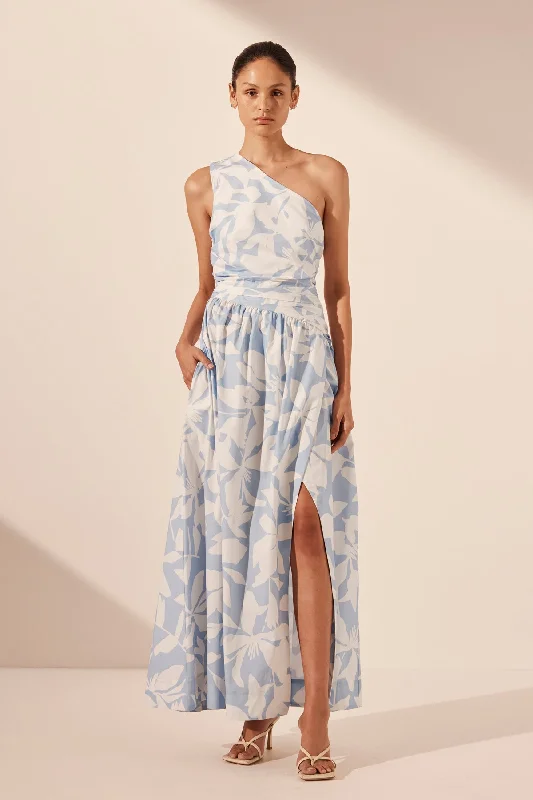 Super Bargain MAMOUNIA ASYMMETRICAL GATHERED MAXI DRESS