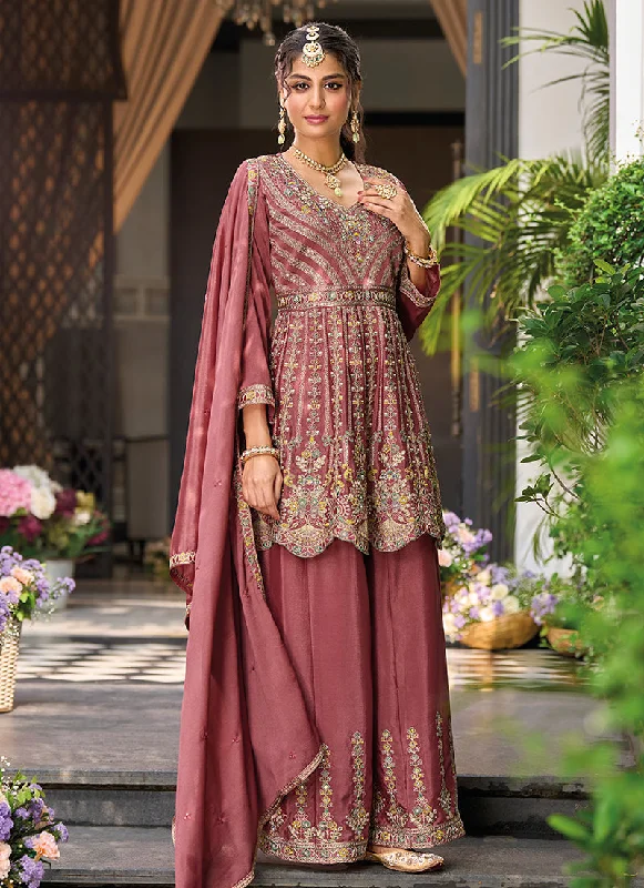 Today Only Rose Pink Multi Embroidery Sharara Style Suit