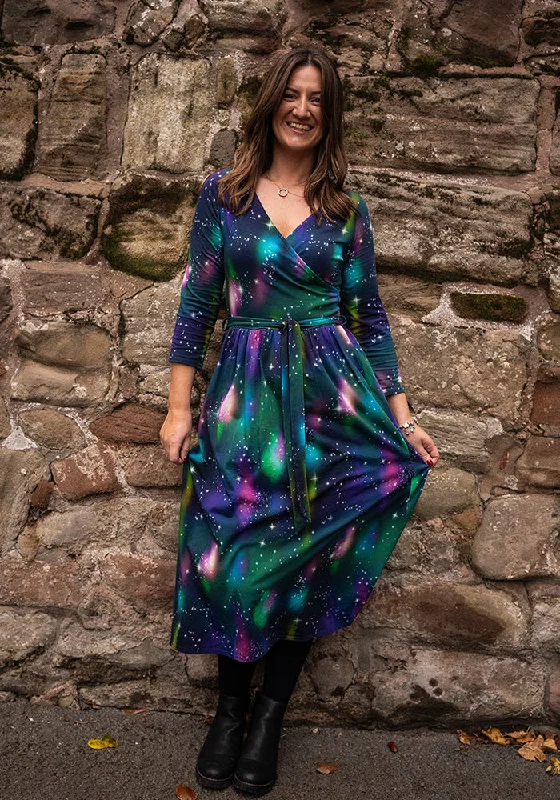 YEAR-End Sale Astoria Galaxy Print Cotton Midi Dress