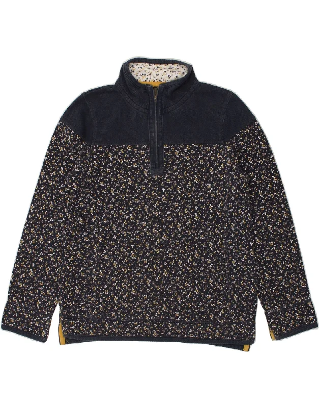 Early Access FAT FACE Womens Zip Neck Sweatshirt Jumper UK 14 Large Black Floral Cotton Early Access FAT FACE Womens Zip Neck Sweatshirt Jumper UK 14 Large Black Floral Cotton