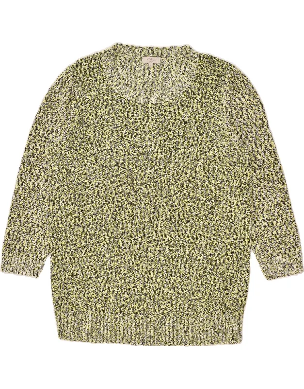 Great Deals HOBBS Womens 3/4 Sleeve Crew Neck Jumper Sweater UK 16 Large Yellow