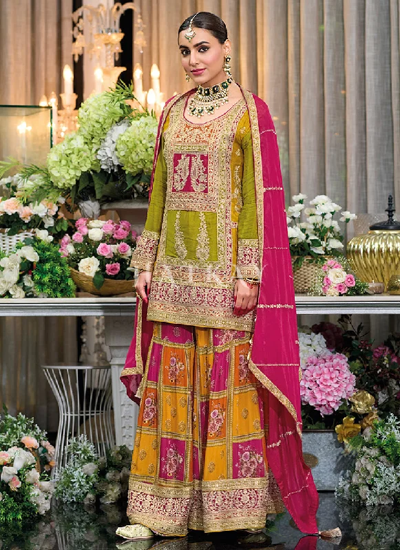 Bargain Blast Green Multicolored Festive Palazzo Suit