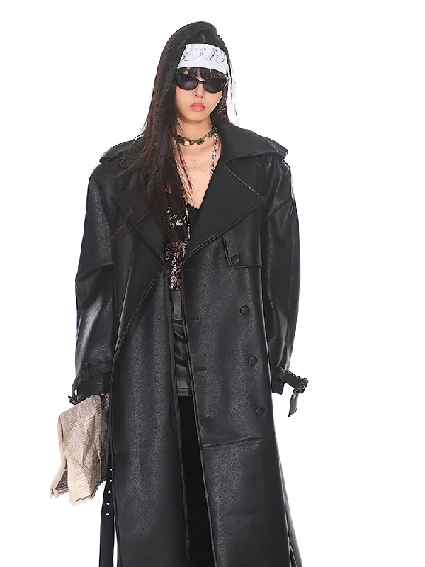 Final Markdown Leather Trench Coat
