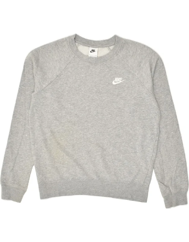 Today Only NIKE Womens Oversized Sweatshirt Jumper UK 10 Small Grey Cotton