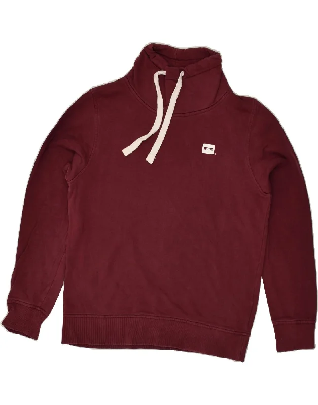 Blowout Deals JACK & JONES Womens Sweatshirt Jumper UK 14 Medium Burgundy Cotton