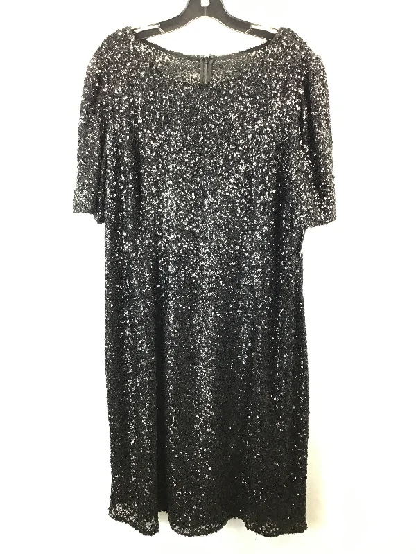 Deep Discounts Dress Party Midi By Adrianna Papell In Black, Size: 1x