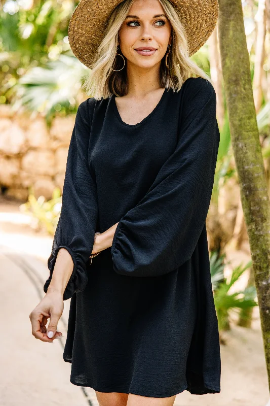 The Best Prices Loud And Clear Black Bubble Sleeve Dress