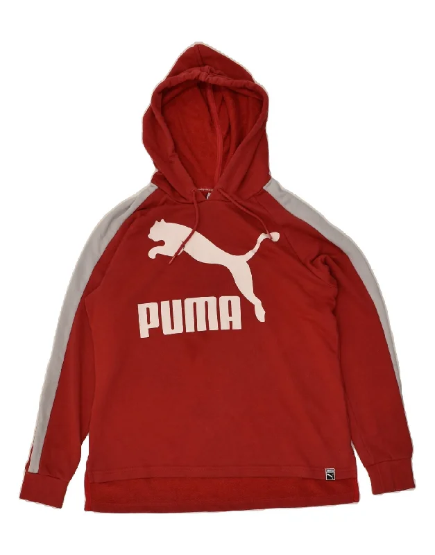Don’t Miss Out PUMA Womens Graphic Hoodie Jumper UK 8 Small  Red Cotton