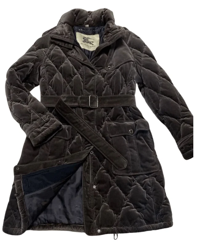 Discount Mania Prorsum Velvet Belted Quilted Puffer Coat