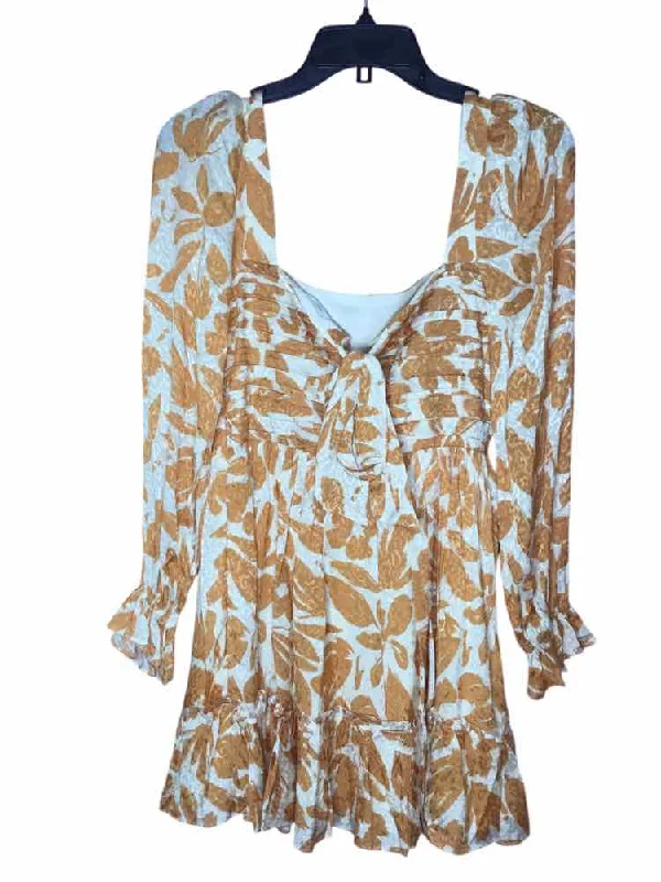Bargain Bin Saylor Orange and Beige Size XS Dress