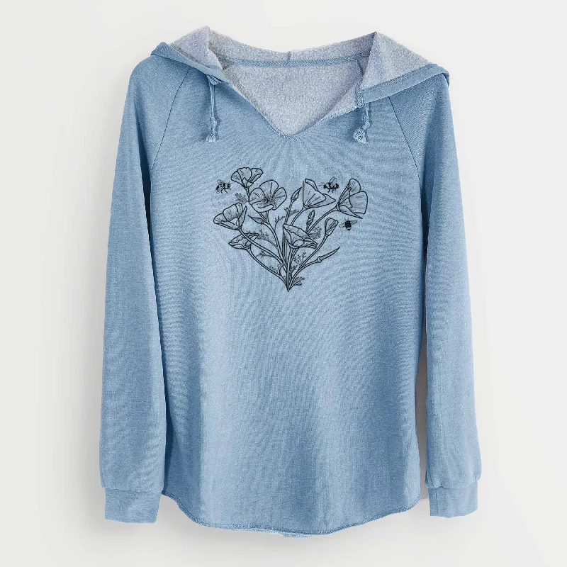 Take Advantage California Poppy Heart - Cali Wave Hooded Sweatshirt