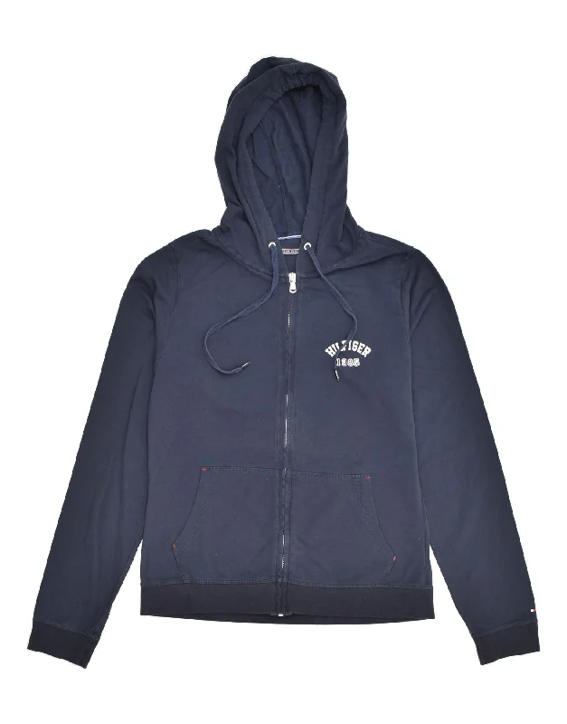 Savings Galore TOMMY HILFIGER Womens Zip Hoodie Sweater UK 10 Small Navy Blue