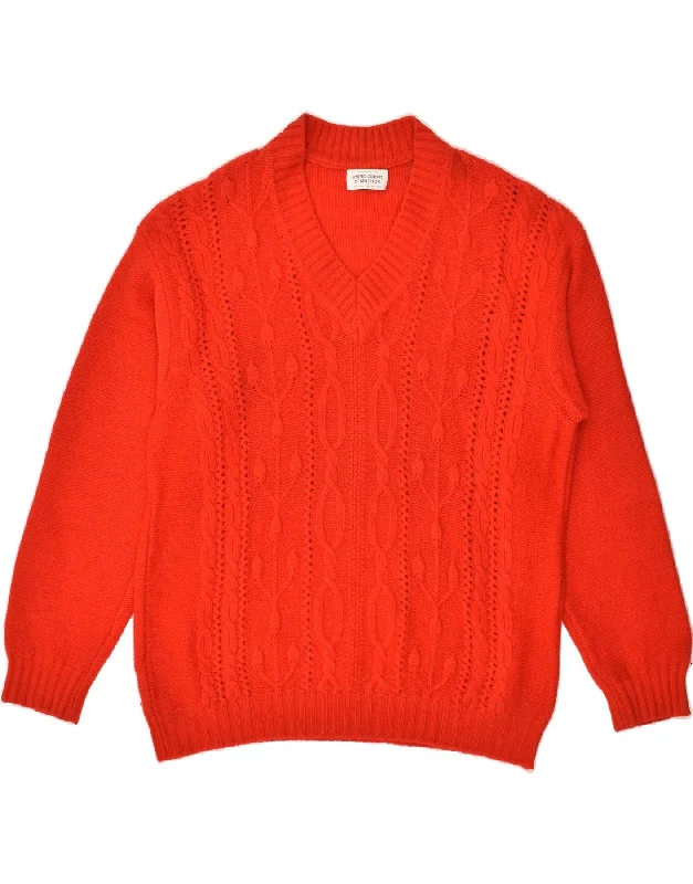 Grand Opening Sale BENETTON Womens V-Neck Jumper Sweater UK 16 Large Red
