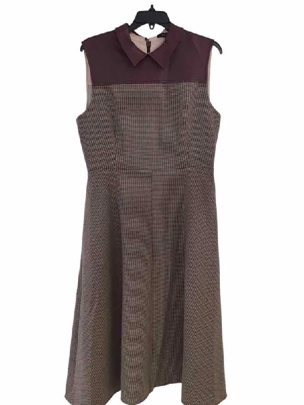 Deal Dash BCBG MAXAZRIA burgundy and beige Size 10 Dress
