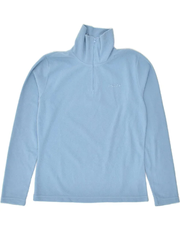 Year-End Sale INVICTA Womens Zip Neck Fleece Jumper UK 14 Large Blue Polyester