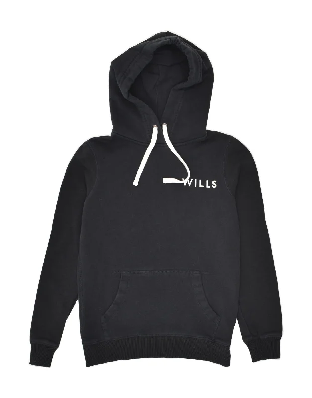 Flash Sale JACK WILLS Womens Hoodie Jumper UK 8 Small Navy Blue Cotton