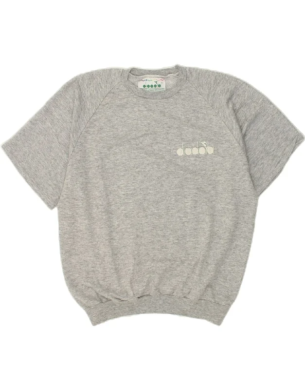 Overstock DIADORA Womens Short Sleeve Sweatshirt Jumper UK 18 XL Grey Cotton
