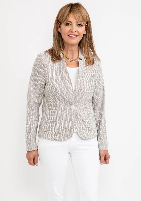 Mega Sale Bianca Liset Geometric Print Blazer, Stone
