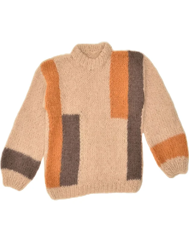 Final Markdown VINTAGE Womens Turtle Neck Jumper Sweater UK 10 Small Beige