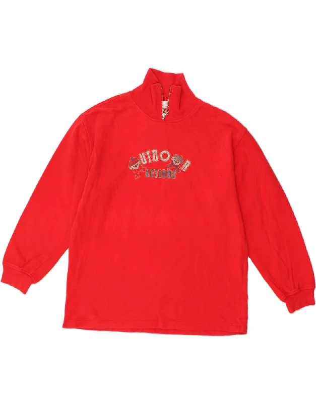 Year-End Clearance CITYLIFE Womens Graphic Sweatshirt Jumper IT 40/42 Medium Red Cotton