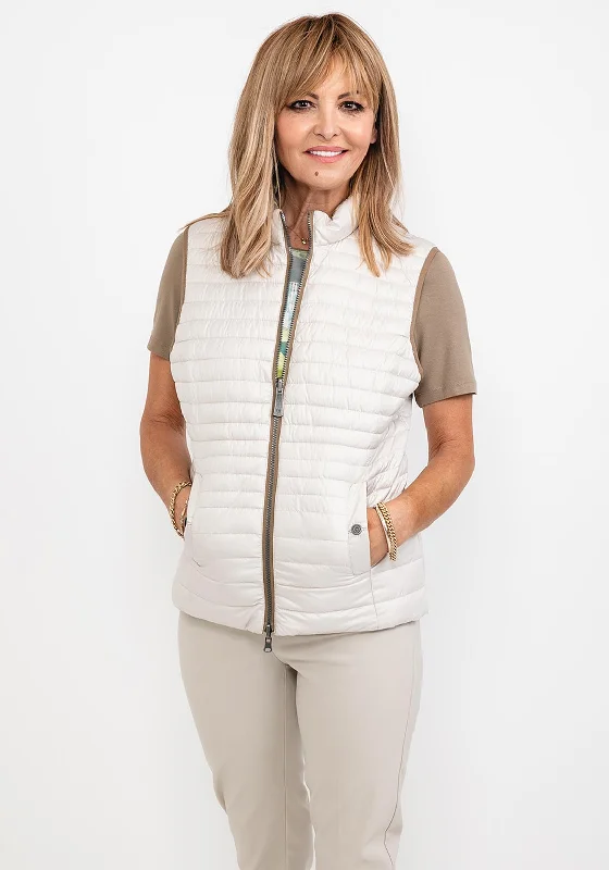 Factory Direct Sale Barbara Lebek Reversible Short Quilted Gilet, Stone