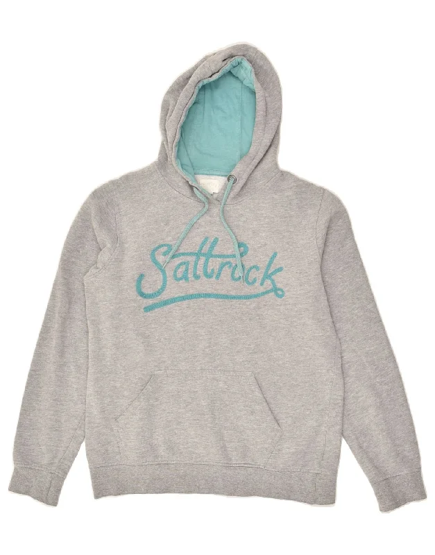 Overstock Sale VINTAGE Womens Graphic Hoodie Jumper UK 10 Small  Grey Cotton