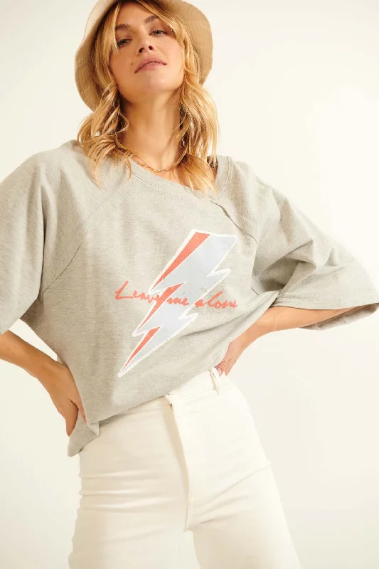 Super Deal Leave Me Alone Three-Quarter Sleeve Graphic Sweatshirt