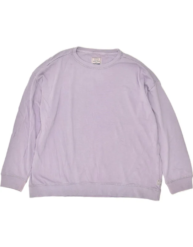 Deep Discounts FAT FACE Womens Loose Fit Sweatshirt Jumper UK 22 3XL Purple Cotton
