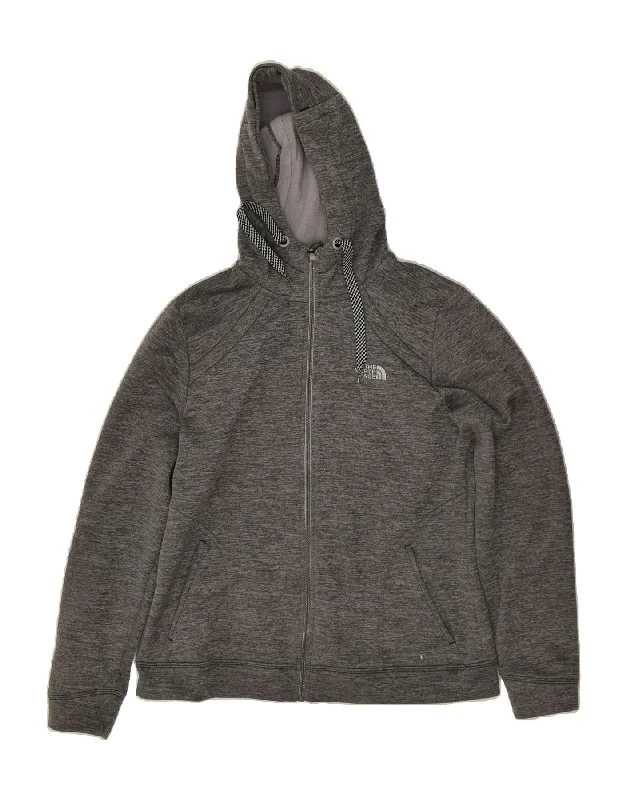 Deal Dash THE NORTH FACE Womens Zip Hoodie Sweater UK 14 Large Grey Polyester
