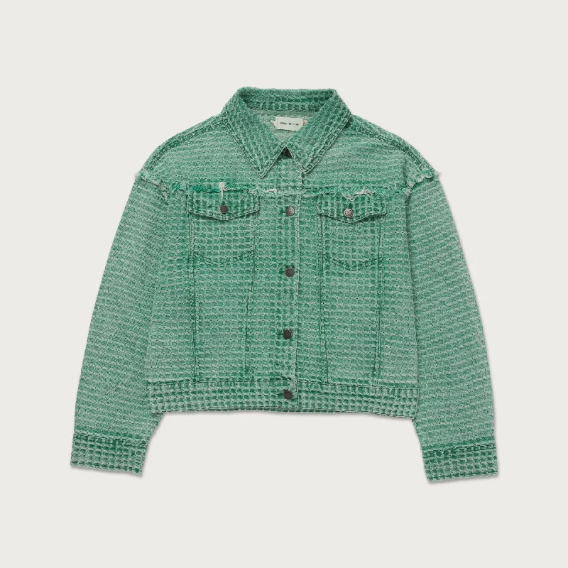 Deal Dash Womens Novelty Denim Jacket - Teal