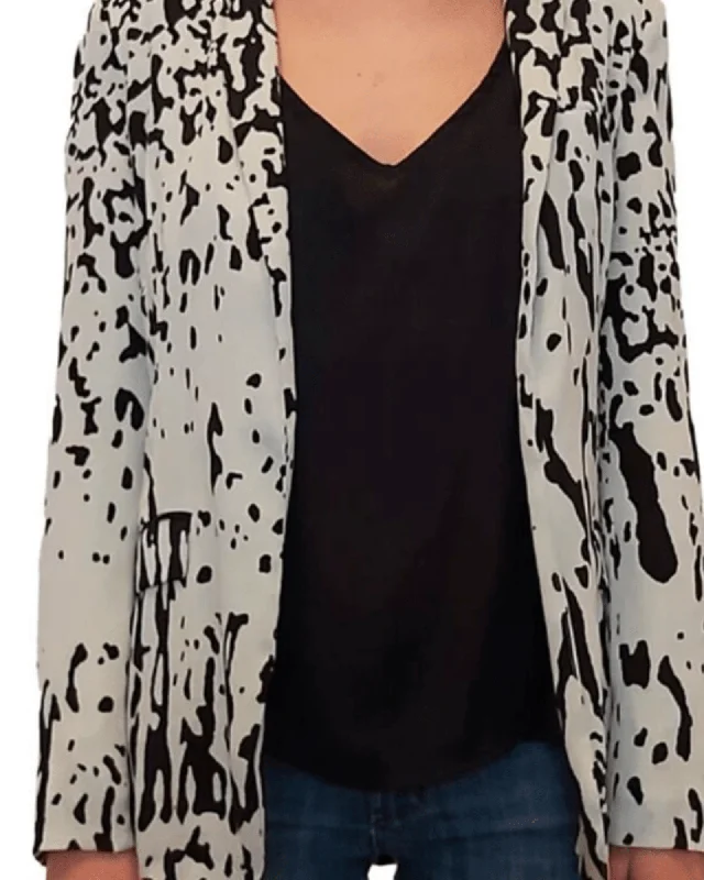 Take Advantage Diane von Furstenberg Silk Jacket in Mint Green and Black Abstract Print