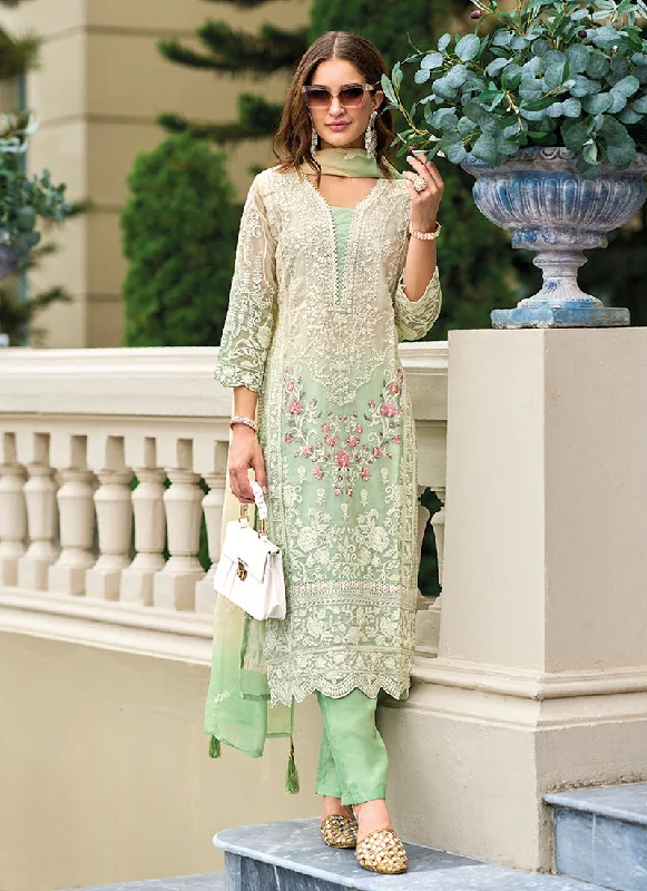 Markdown Madness Light Green Multi Embroidery Traditional Salwar Suit