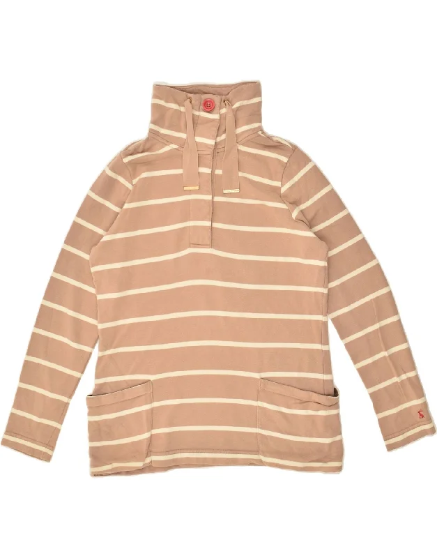 Take Advantage JOULES Womens Button Neck Sweatshirt Jumper UK 12 Medium Brown Striped Take Advantage JOULES Womens Button Neck Sweatshirt Jumper UK 12 Medium Brown Striped