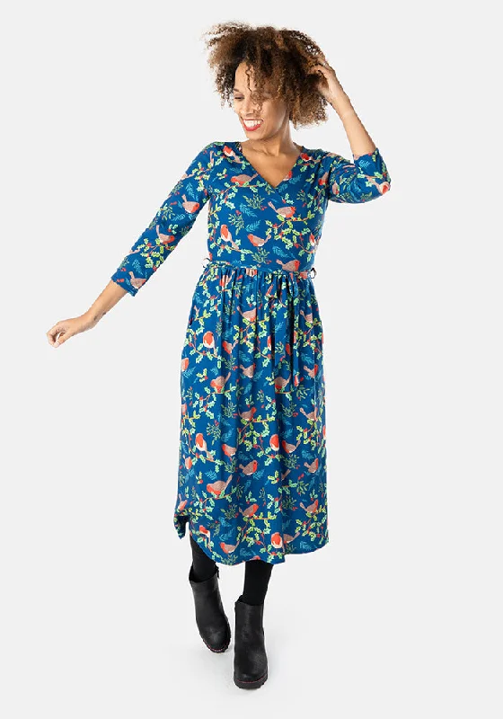 Quick Sale Alvin Robins Print Midi Dress