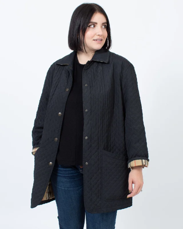 Online Only Black Diamond Quilted Jacket
