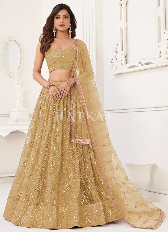 Final Markdown Beige Golden Traditional Wedding Lehenga Choli