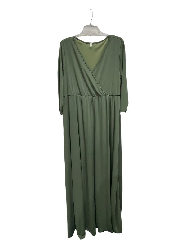 Savings Alert Dress Casual Maxi By Pink Blush In Green, Size: 3x