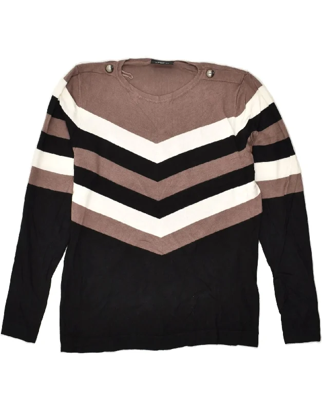 Epic Deals WALLIS Womens Crew Neck Jumper Sweater UK 14 Large Black Colourblock