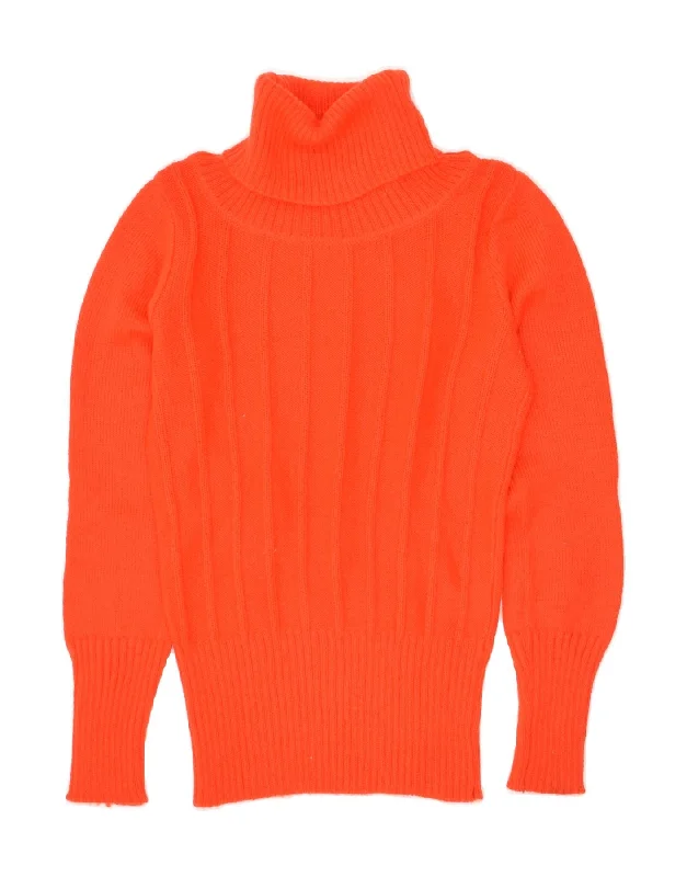 Price Cut VINTAGE Womens Roll Neck Jumper Sweater UK 6 XS Red Polyacrylic