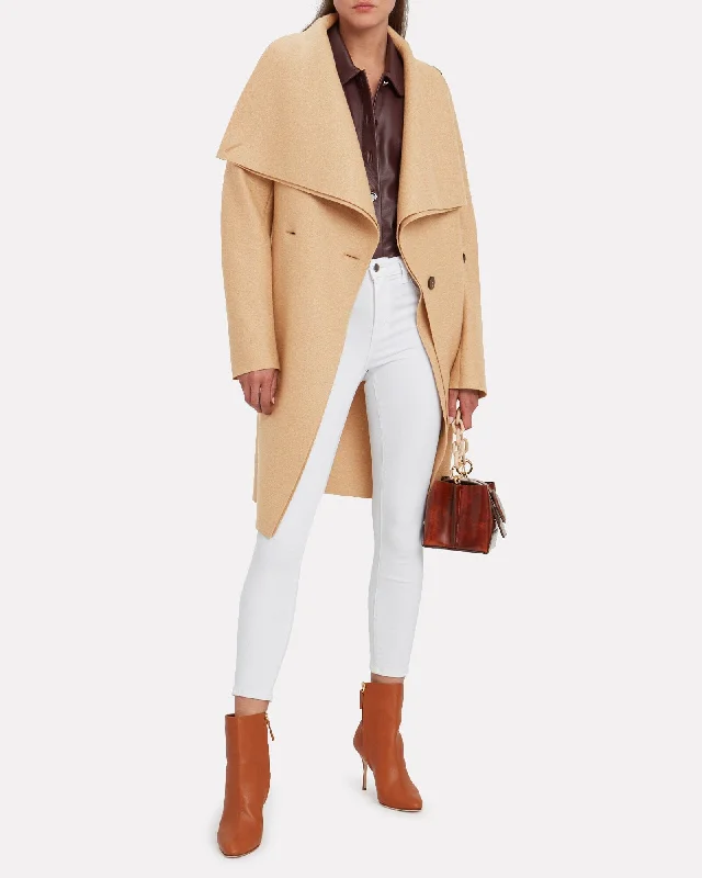 Deal Dash "Volcano Belted Pressed Wool" Coat