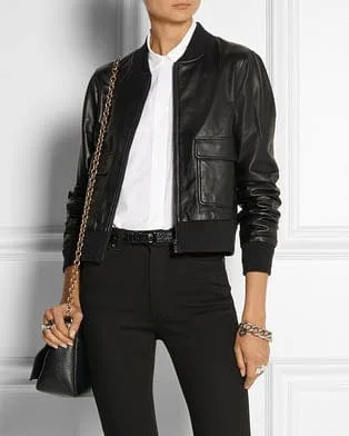 New Markdowns "x Charlotte Gainsbourg Shrunken" Leather Jacket