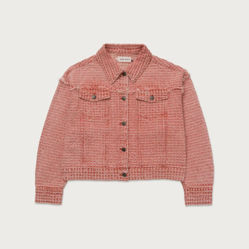 Special Discount Womens Novelty Denim Jacket - Brick