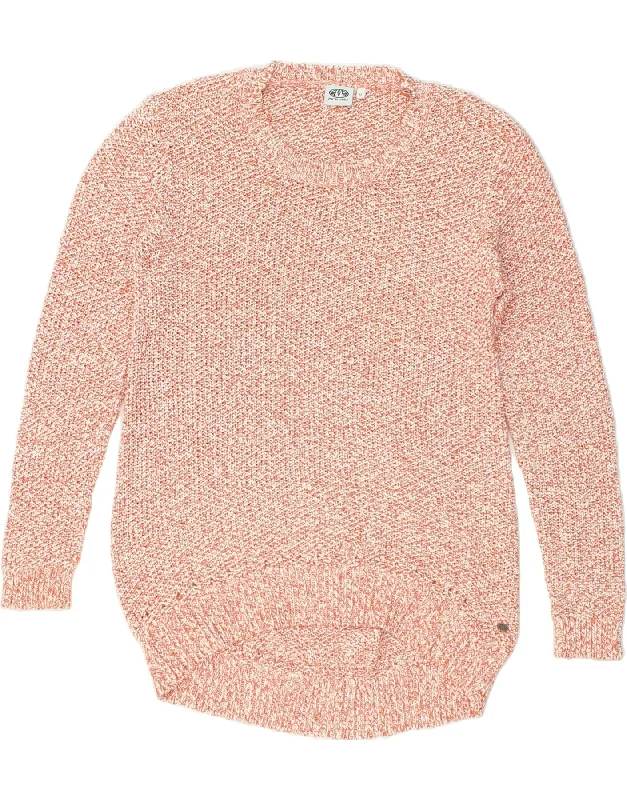 Price Drop ANIMAL Womens Crew Neck Jumper Sweater UK 12 Medium Beige Flecked Cotton