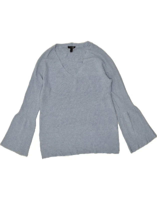 Fantastic Offers J. CREW Womens V-Neck Jumper Sweater UK 16 Large Blue Wool