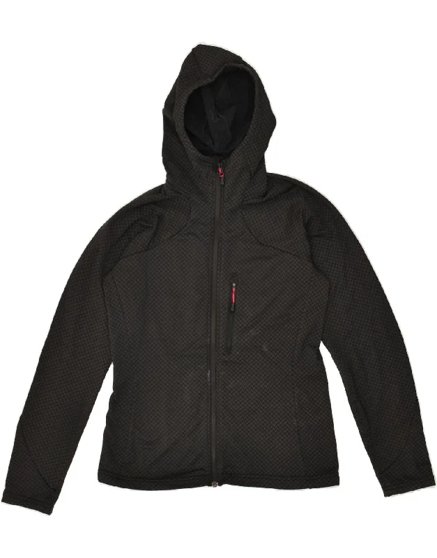 Super Sale MOUNTAIN EQUIPMENT Womens Zip Hoodie Sweater UK 14 Medium Black Polyester