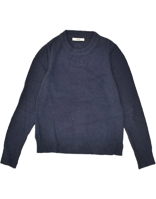 Price Rollback OASIS Womens Crew Neck Jumper Sweater UK 8 Small Navy Blue Acrylic